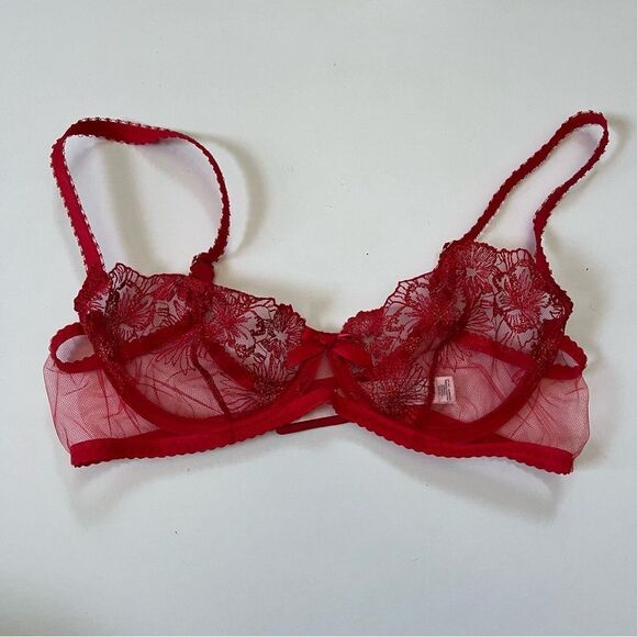 Agent Provocateur Jayce Plunge Underwired Bra Red NWOT 34C - Picture 8 of 11